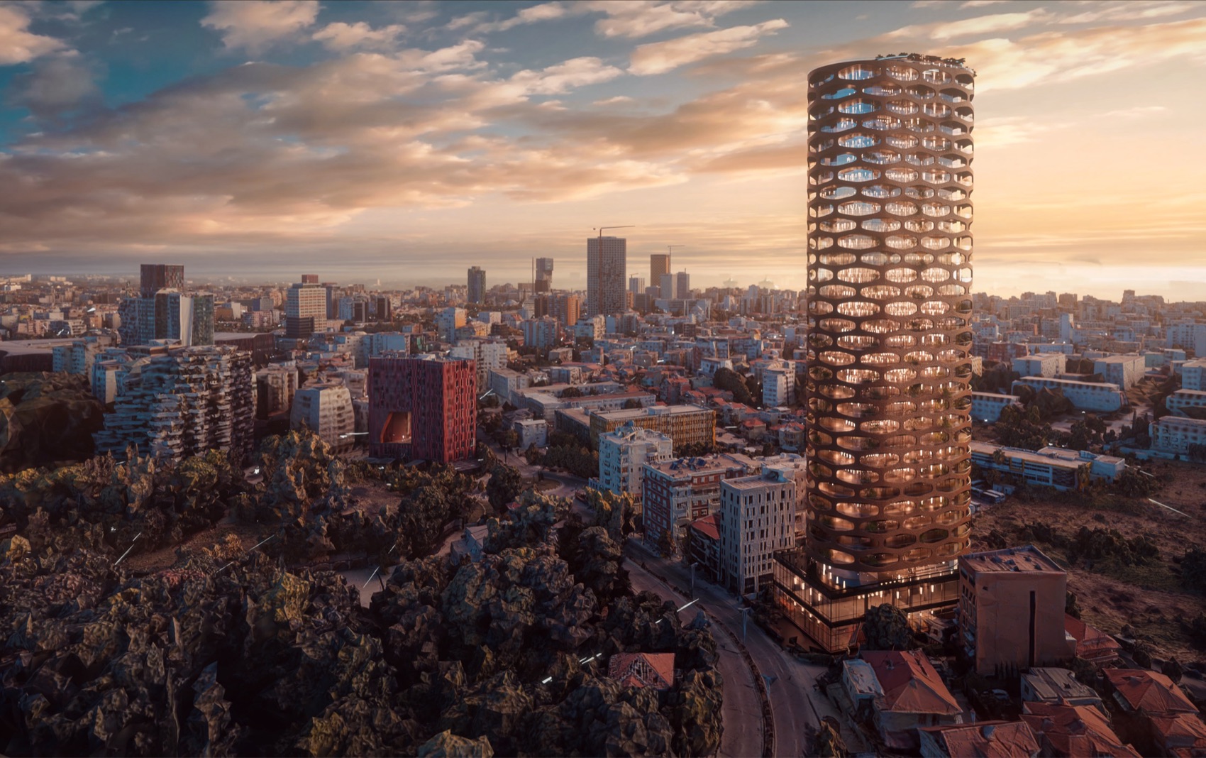 TET Tower at sunset
